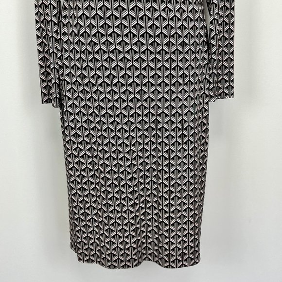 Diane von Furstenberg Womens Karis Silk Faux Wrap Dress Gray Geo Print size 2 - Picture 7 of 14